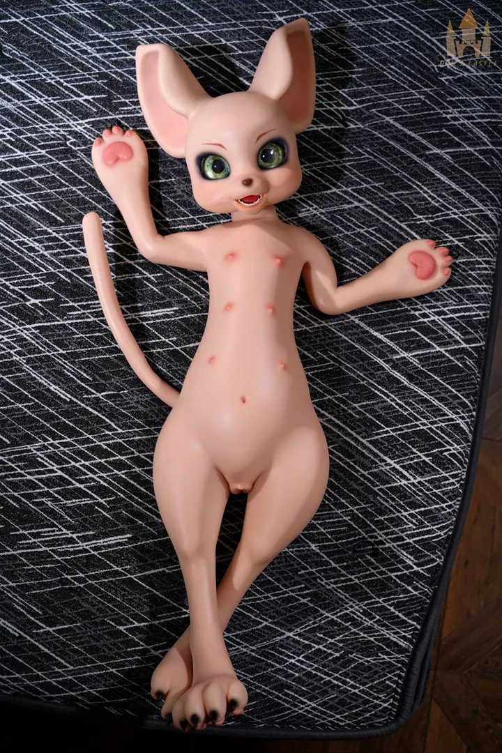 100CM Fur Fapdolls Cream Mouse Furry Silicone Doll
